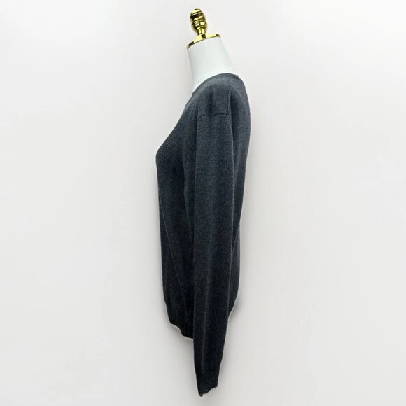 J.Crew Perfect Cashmere Crewneck Sweater Heather Charcoal M Gray EXCELLENT - Picture 9 of 12